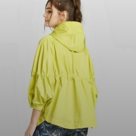 JoyLab Zip-Up Water Resistant Rain Coat Yellow L, 100% Recycled Polyester. - Picture 2 of 16